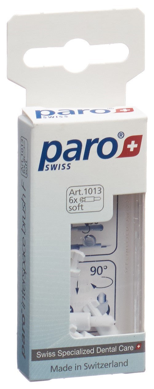 PARO interspace Brosse interdentaire Souple Lot de 6 | Recharge Blanche