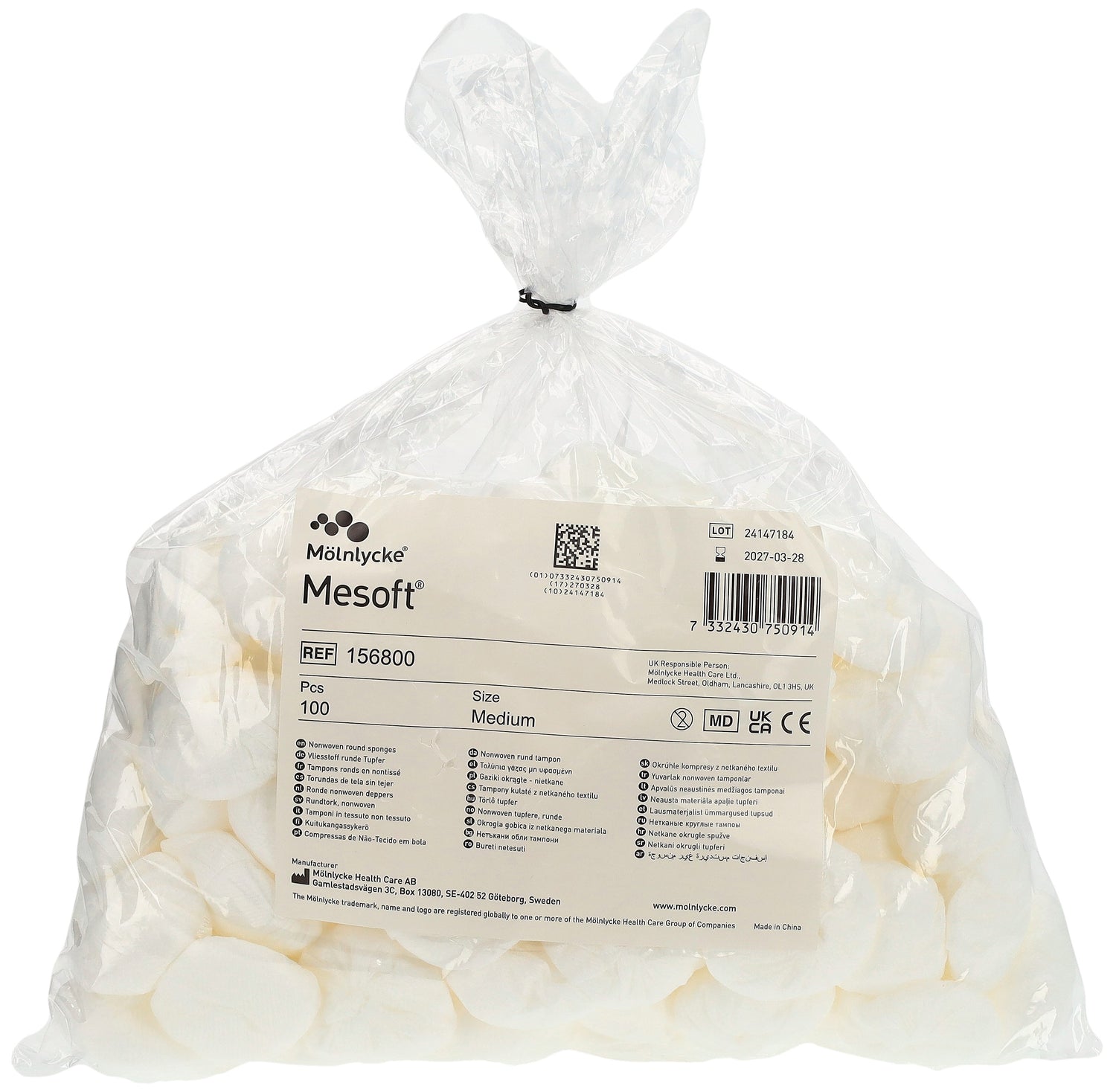 MESOFT NW Tampons Coton Ronds 35mm Non Stériles 100 Pièces | Soin &amp; Hygiène