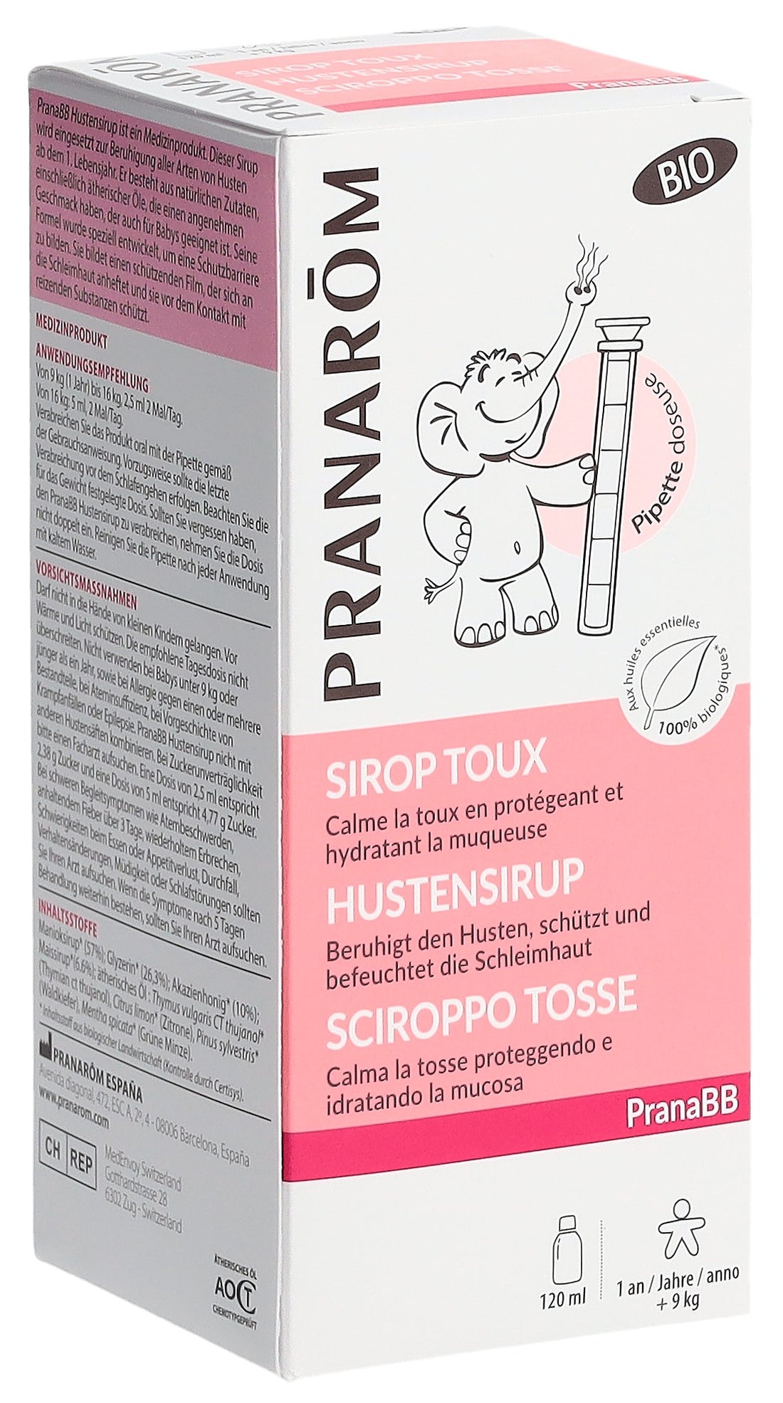 PRANAROM PranaBB Sirop Toux Bébé Bio 120 ml | Apaisant &amp; Naturel