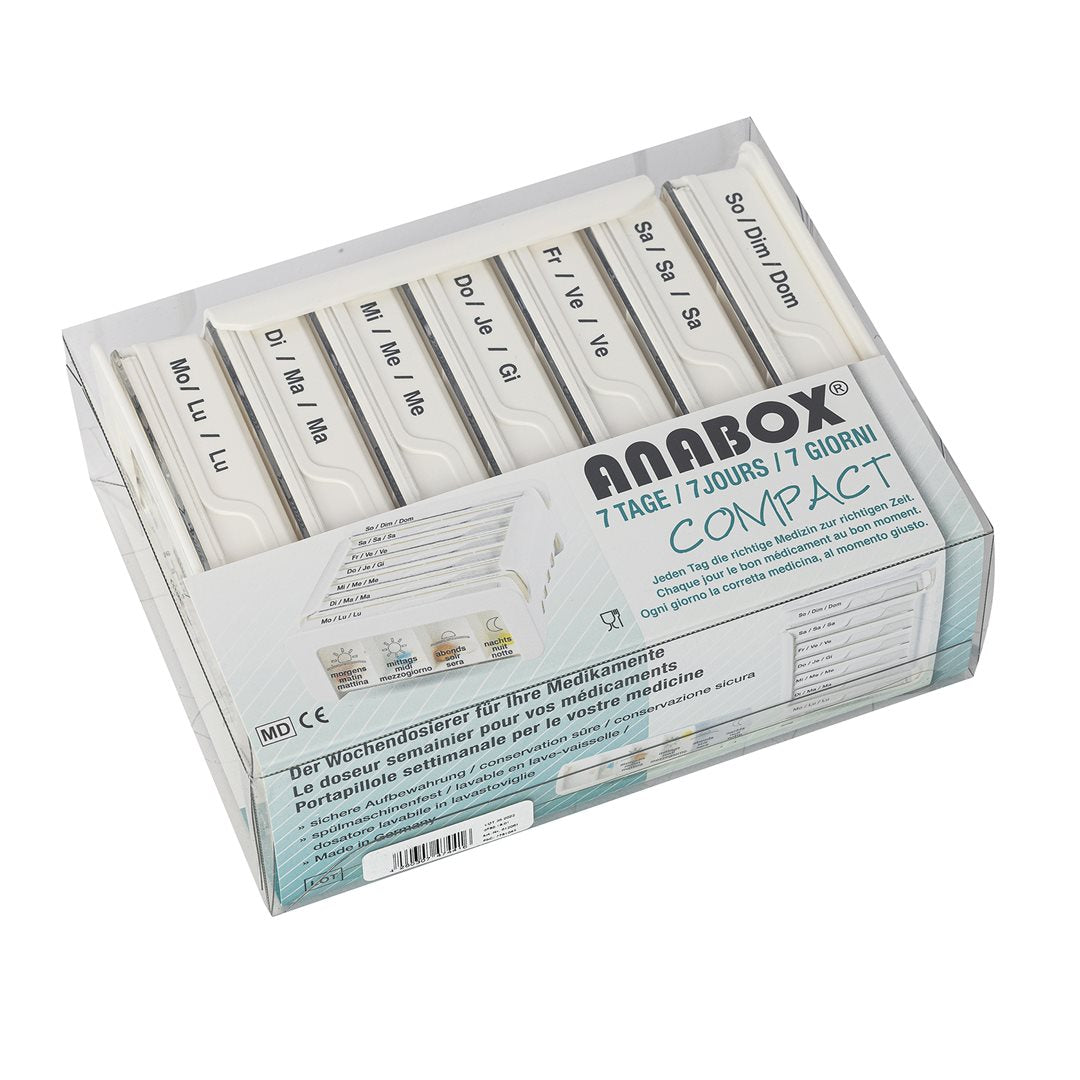 ANABOX Pilulier 7 Jours Blanc | Organisation Facile des Médicaments