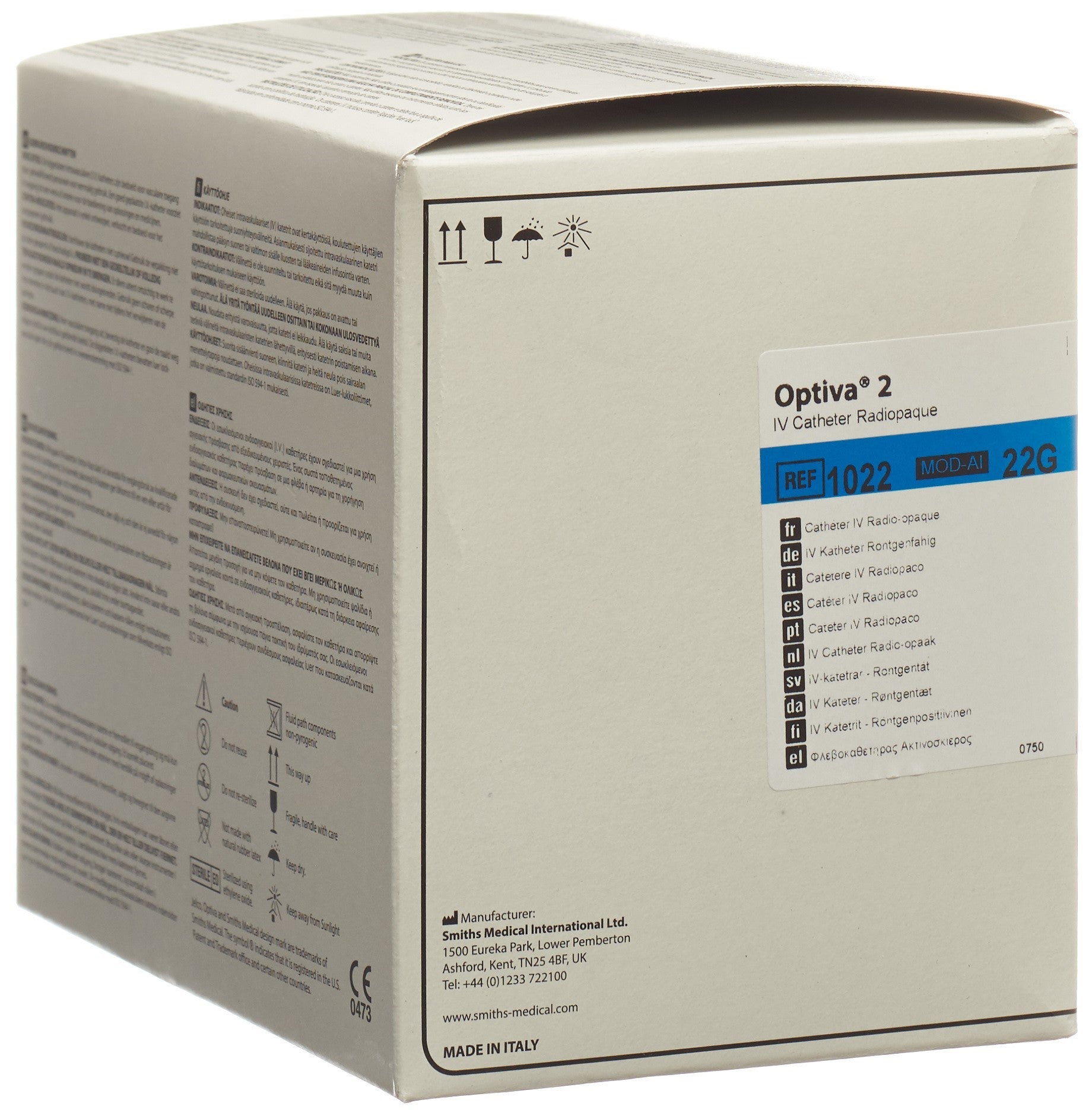 OPTIVA Canules Veineuses 22G x 25mm 50 Pièces | Dispositif Médical Sûr