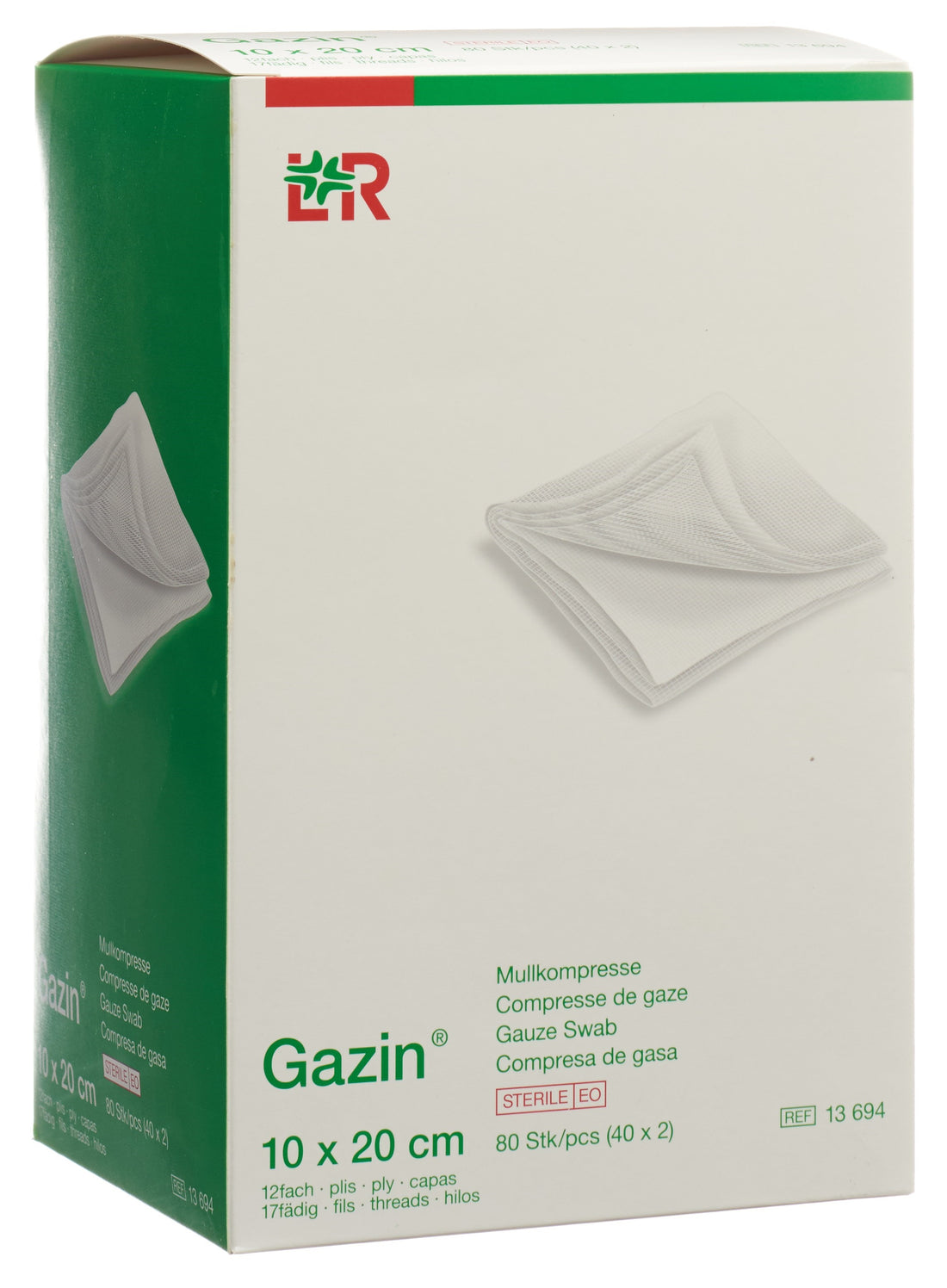 GAZIN Compresses de Gaze Stériles 20x10cm 12 Pièces | Soin Blessures