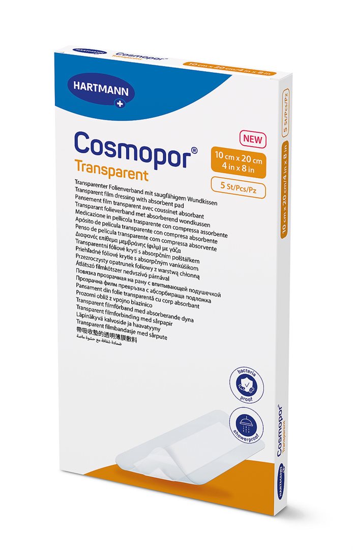 COSMOPOR Pansement Transparent Stérile 10 x 20 cm | Lot de 5