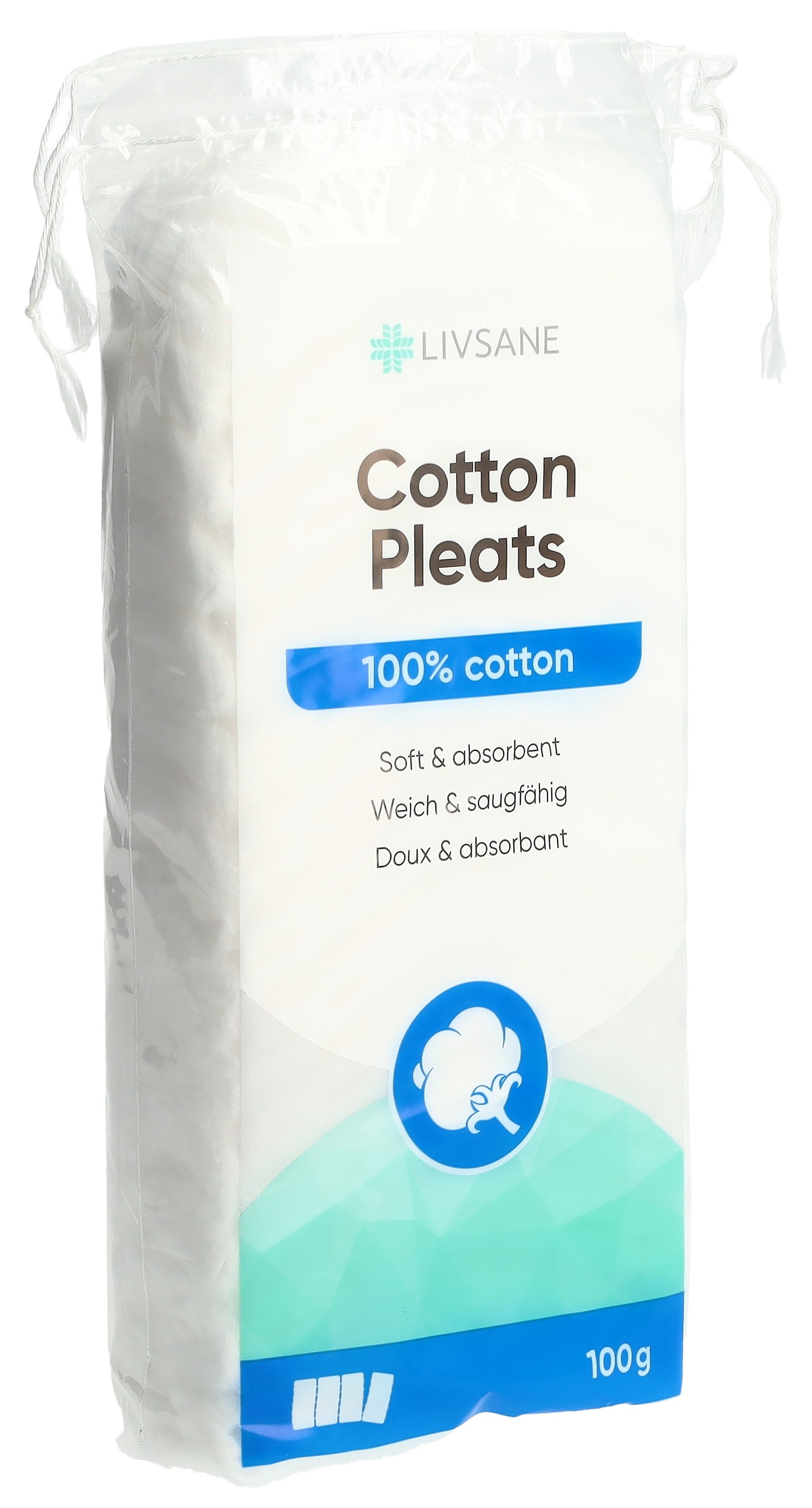 LIVSANE Coton prédécoupé Soin Douceur | Sachet 100 g