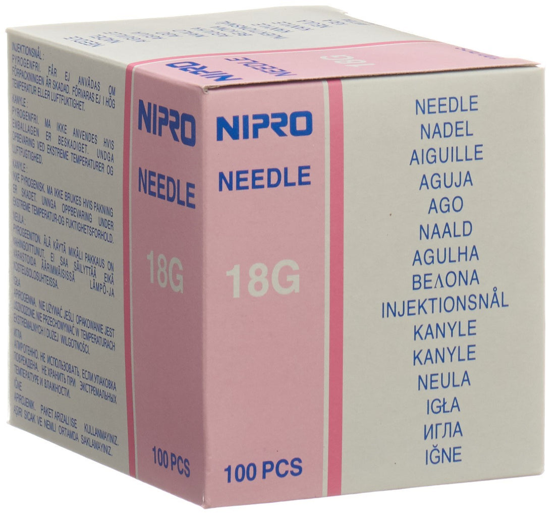 Nipro Aiguilles Injection 1.2 x 38mm Rose 18G 100 Pcs | Dispositif Médical