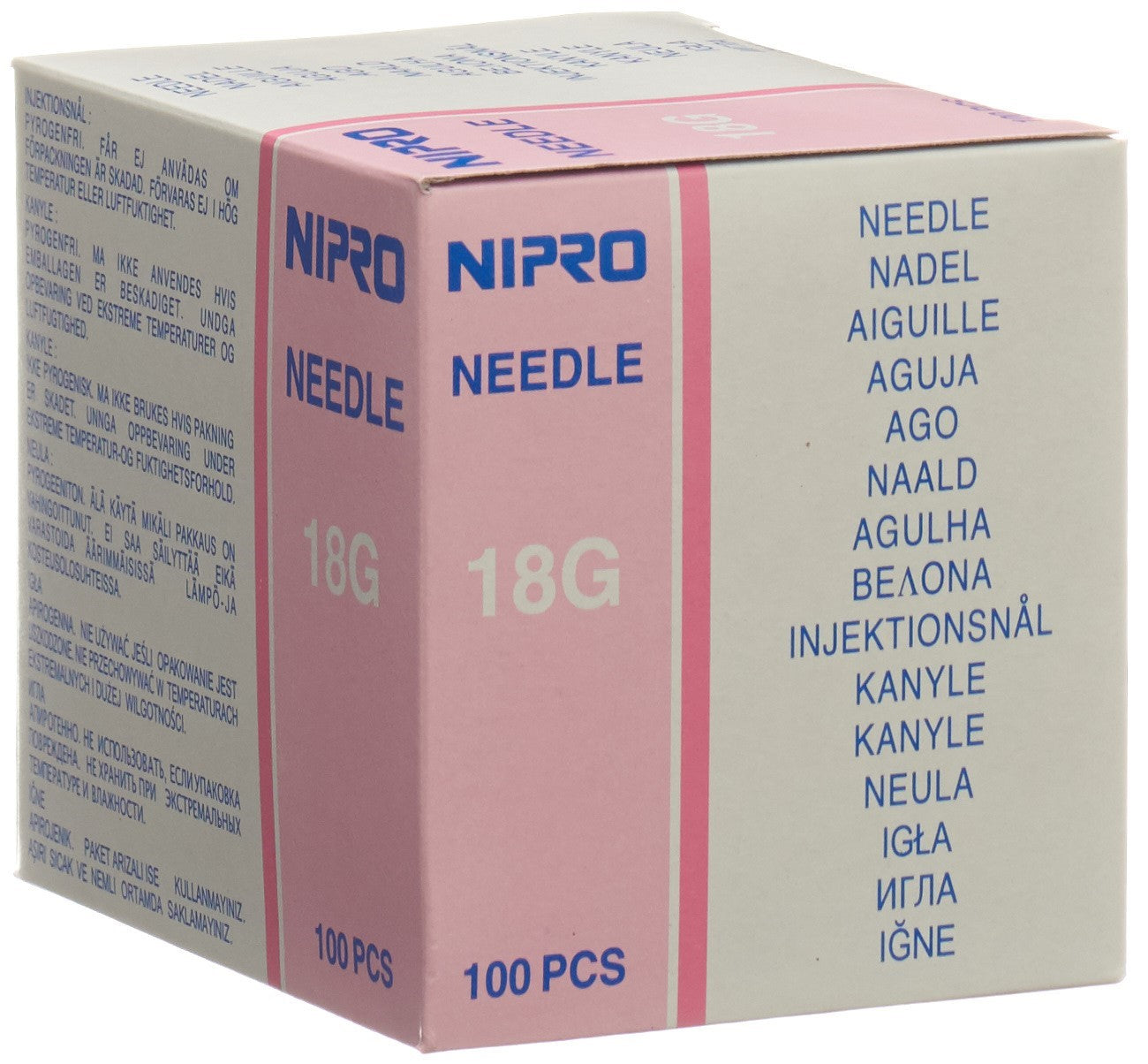 Nipro Aiguilles Injection 1.2 x 38mm Rose 18G 100 Pcs | Dispositif Médical