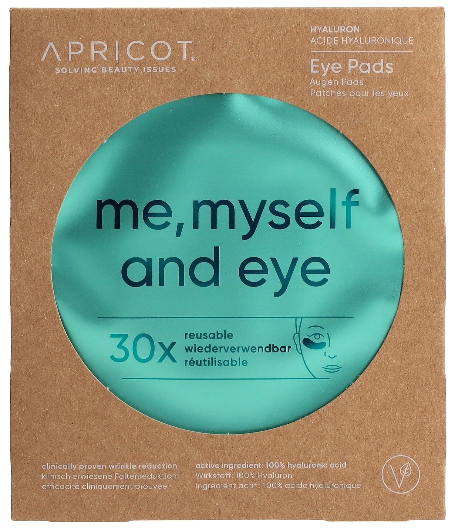 APRICOT Patchs Anti-rides Yeux Réutilisables Acide Hyaluronique 2 Pièces