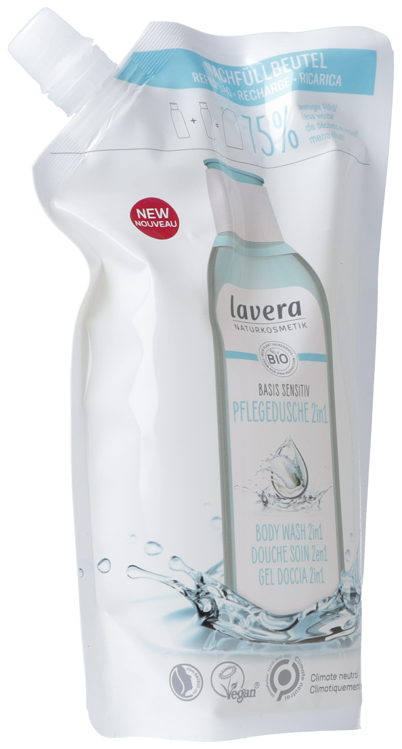 LAVERA Basis Sensitiv Douche Soin 2en1 Hydratant | 500 ml