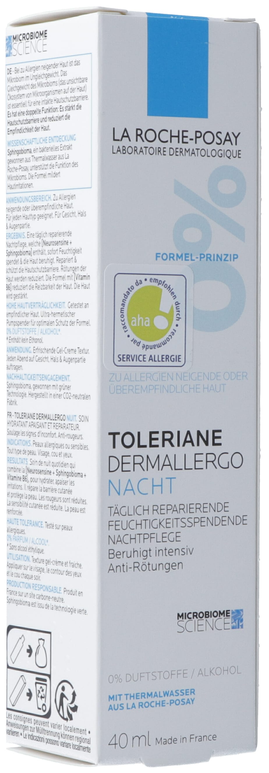 La Roche-Posay Toleriane Dermallergo Nuit Soin Réparateur 40 ml