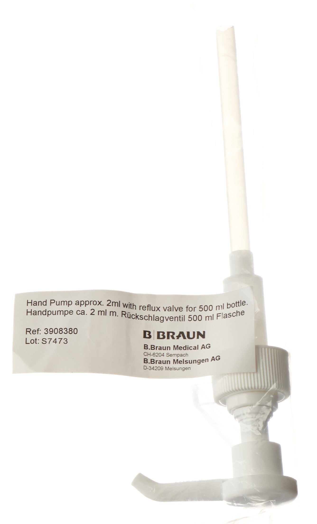 B. Braun Pompe de Dosage 500ml (2ml) avec Soupape de Retenue | Fiable