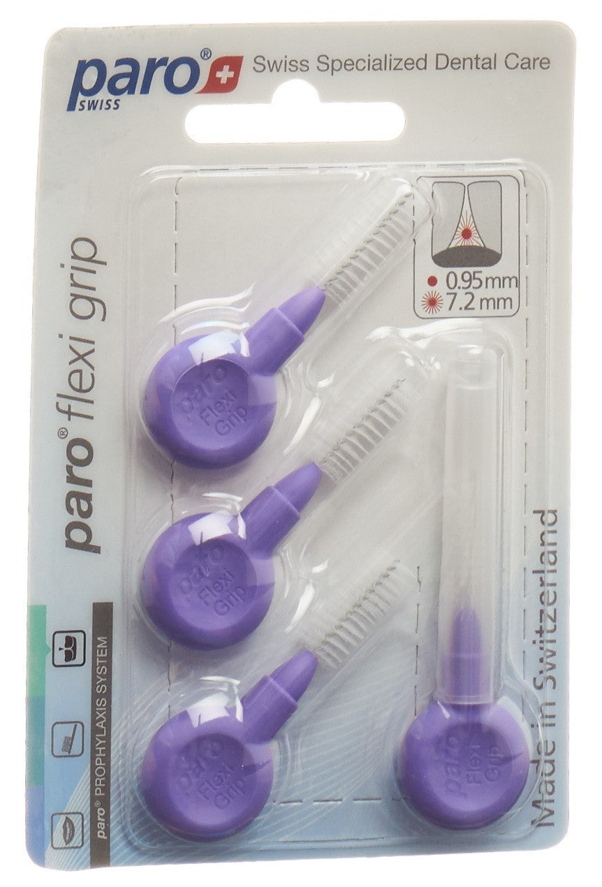 PARO Flexi Grip 8mm Brosses Interdentaires Violettes | Lot de 4