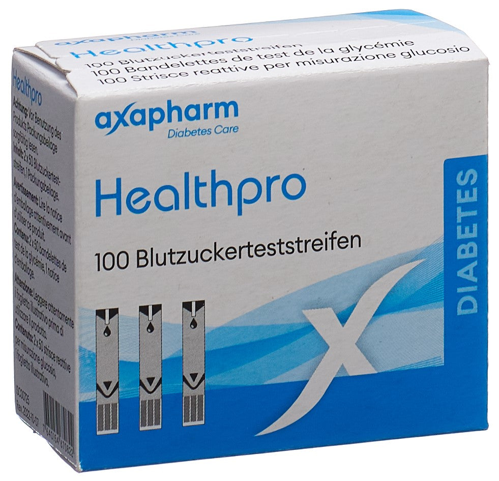 HEALTHPRO-X1 Bandelettes Glycémie 100 Pièces | Mesure Rapide &amp; Fiable