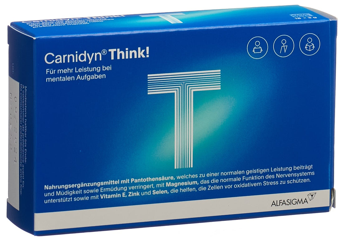 CARNIDYN Think Comprimés à Croquer 18 Pièces | Concentration &amp; Mémoire