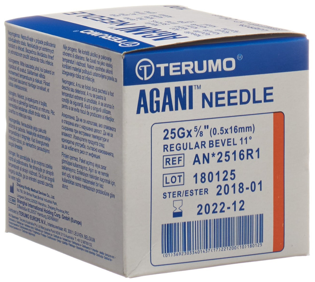 TERUMO Aiguille Seringue USA Unique 25G 0.5x16mm Ora 100 pcs