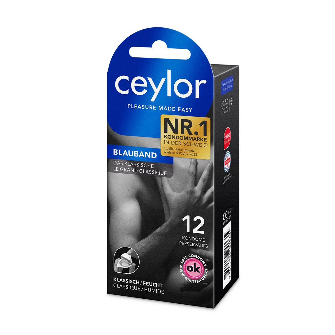 CEYLOR Bande Bleue Préservatif Lubrifié 12 Pièces | Protection Sûre