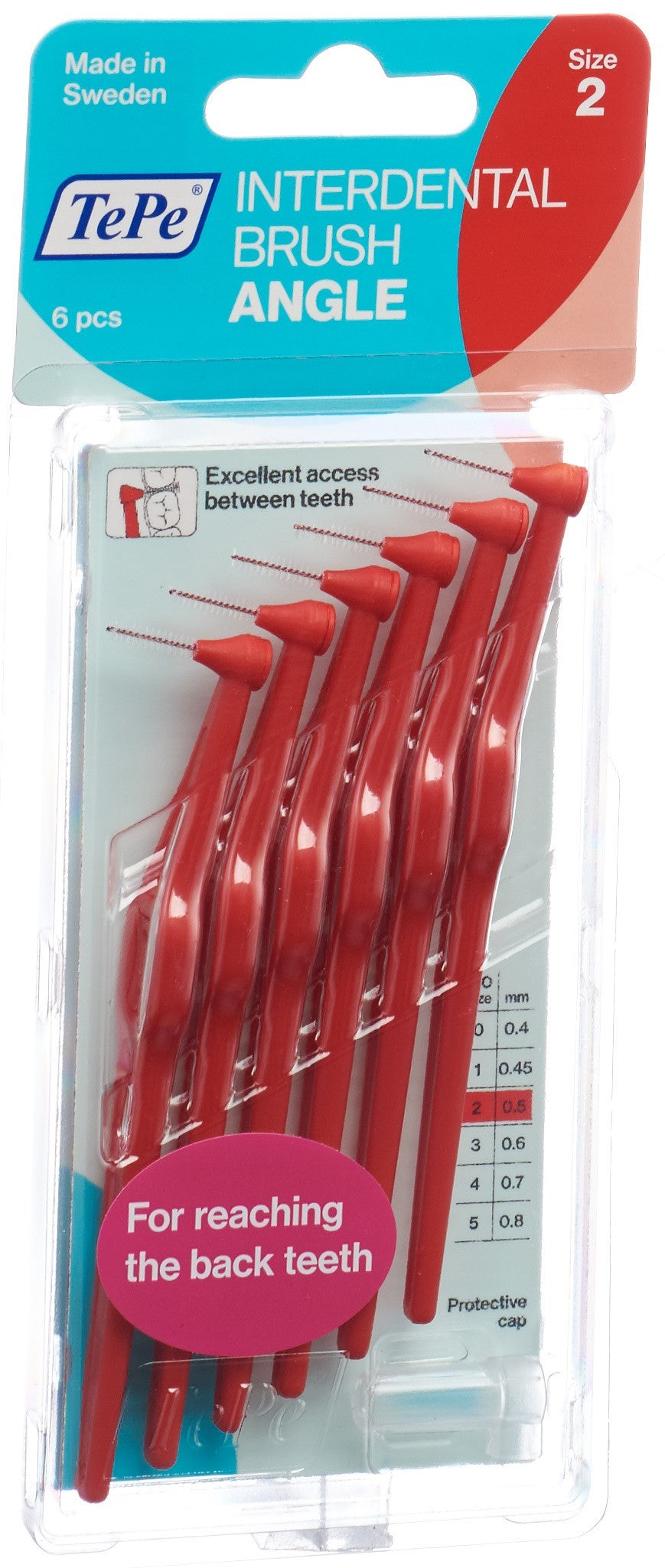 TEPE Brossettes Interdentaires 0.5mm Rouge 6 Pièces | Hygiène Dentaire