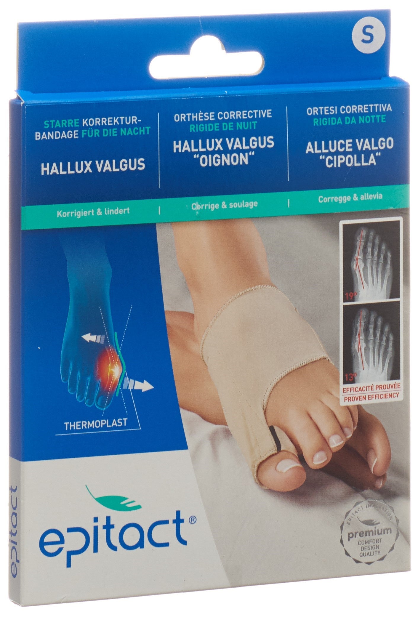 EPITACT Orthèse Hallux Rigide Nuit Adulte S 20-21.5cm Correction Douce