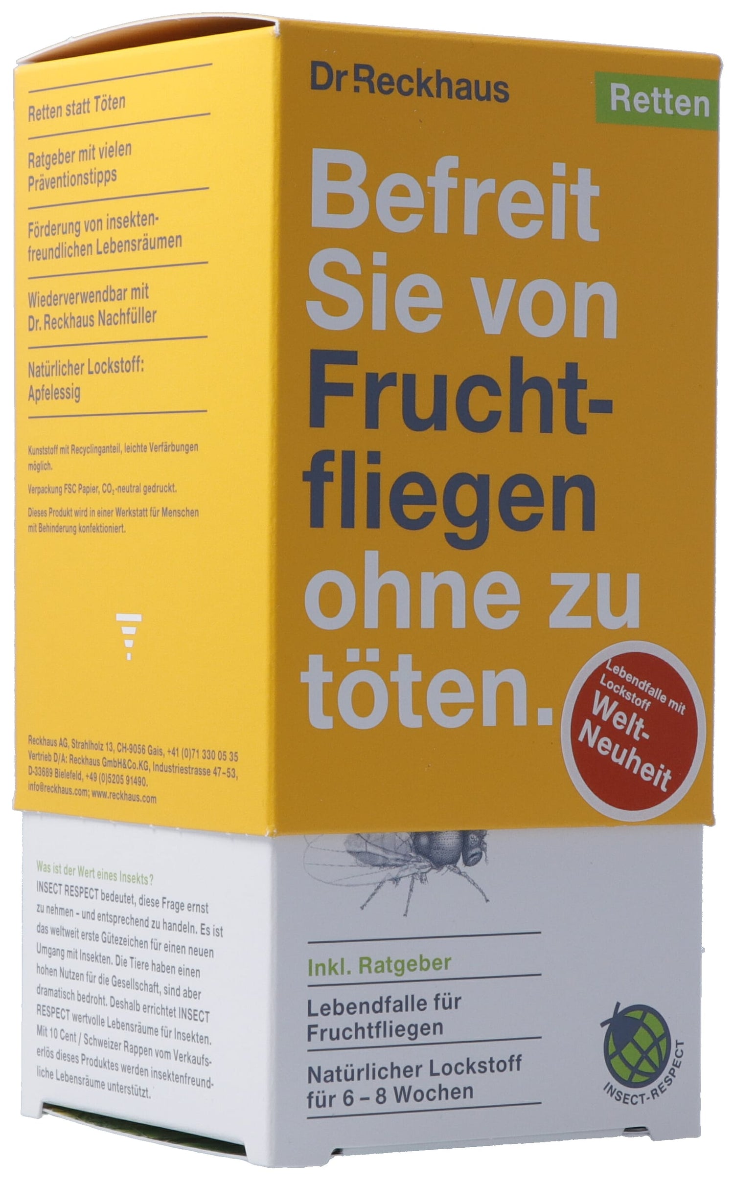 DR. RECKHAUS Fruchtfliegen-Retter sans tuer | Solution Naturelle