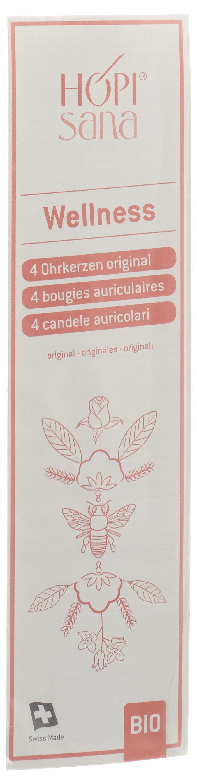Hopisana Bougies Auriculaires Bien-être Rose 4 Pièces | Soin Naturel