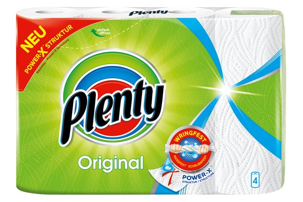 PLENTY Papier Ménage Original 45 Feuilles 4 Rouleaux | Essuie-tout Ultra Absorbant