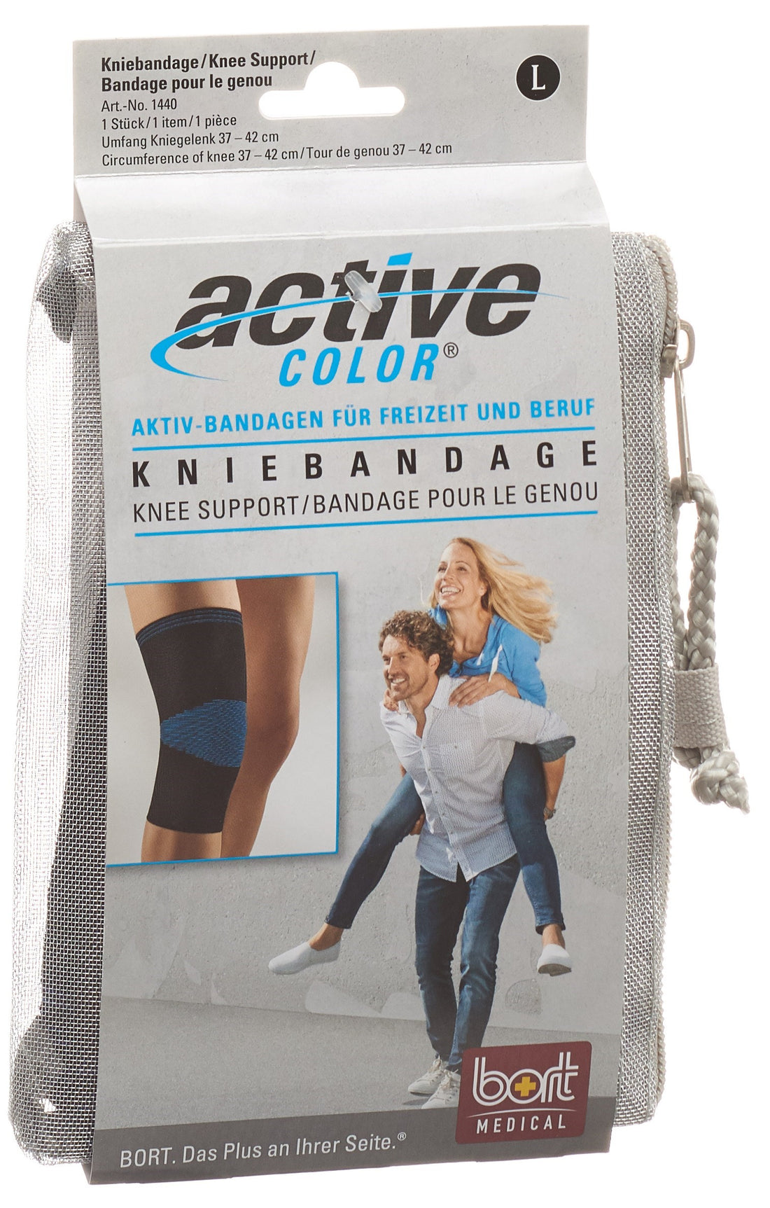 BORT ActiveColor Genouillère de Compression L Noir | Soutien Confort