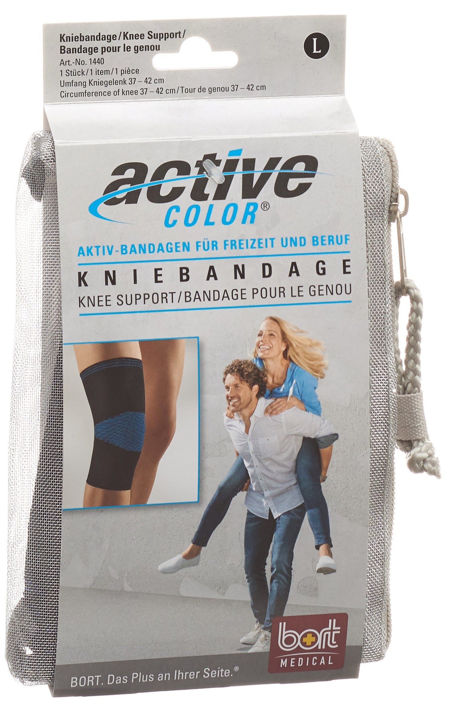 BORT ActiveColor Genouillère de Compression L Noir | Soutien Confort