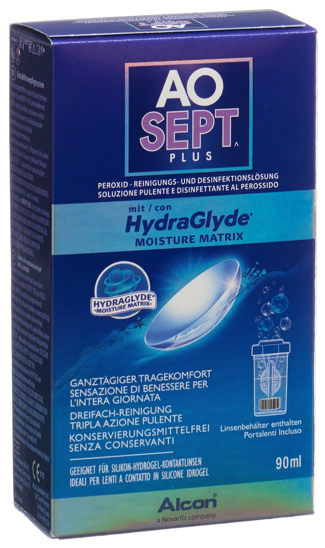 AOSEPT PLUS Solution Nettoyante Lentilles | HydraGlyde 90 ml