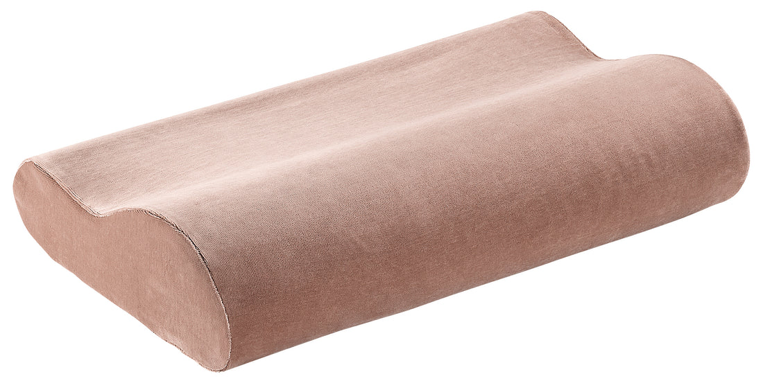 ELSA Oreiller Ergonomique 50x11cm Housse Velours Confortable | Sable