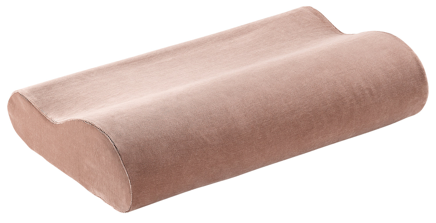 ELSA Oreiller Ergonomique 50x11cm Housse Velours Confortable | Sable