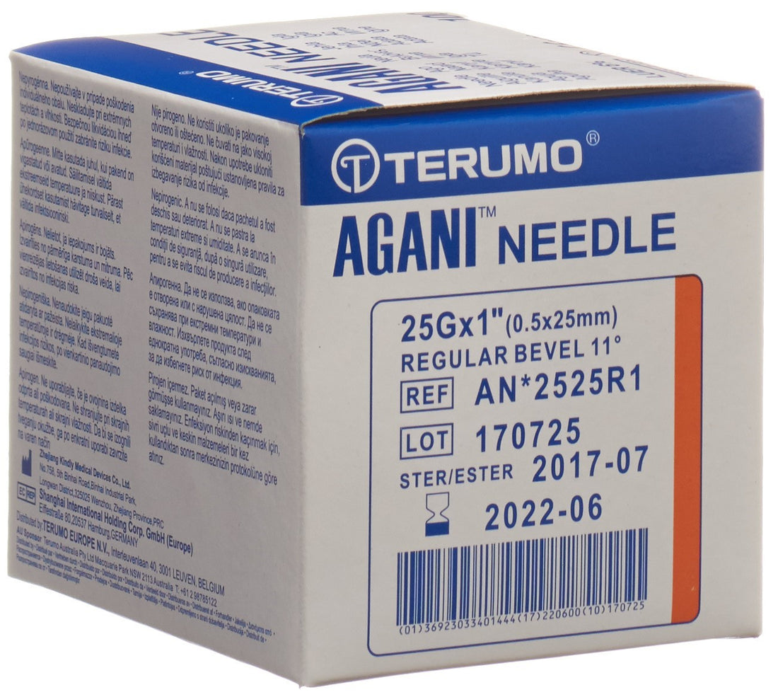 TERUMO Aiguille Seringue 25G 0.5x25mm Ora 100 pcs