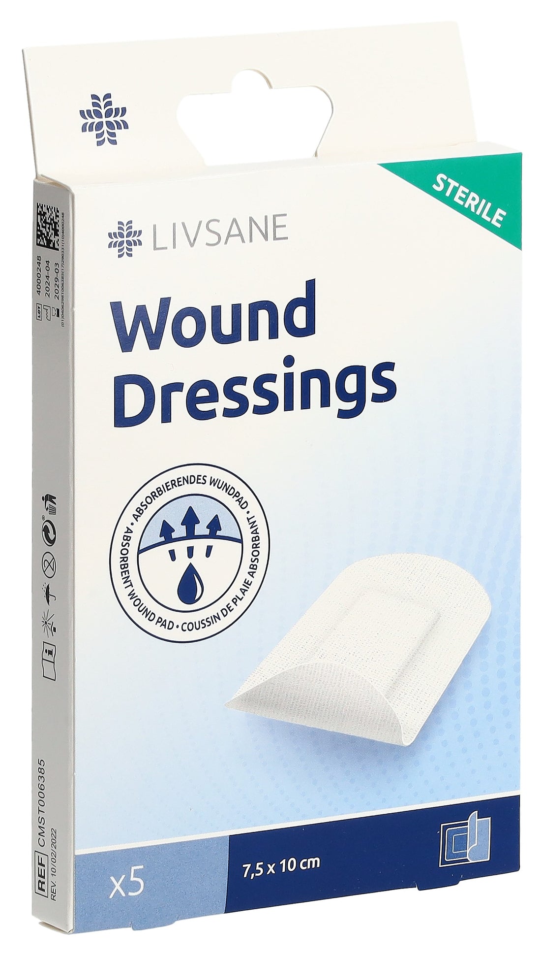 LIVSANE Pansements Stériles Cicatrisation Rapide 7.5 x 10 cm 5 pièces