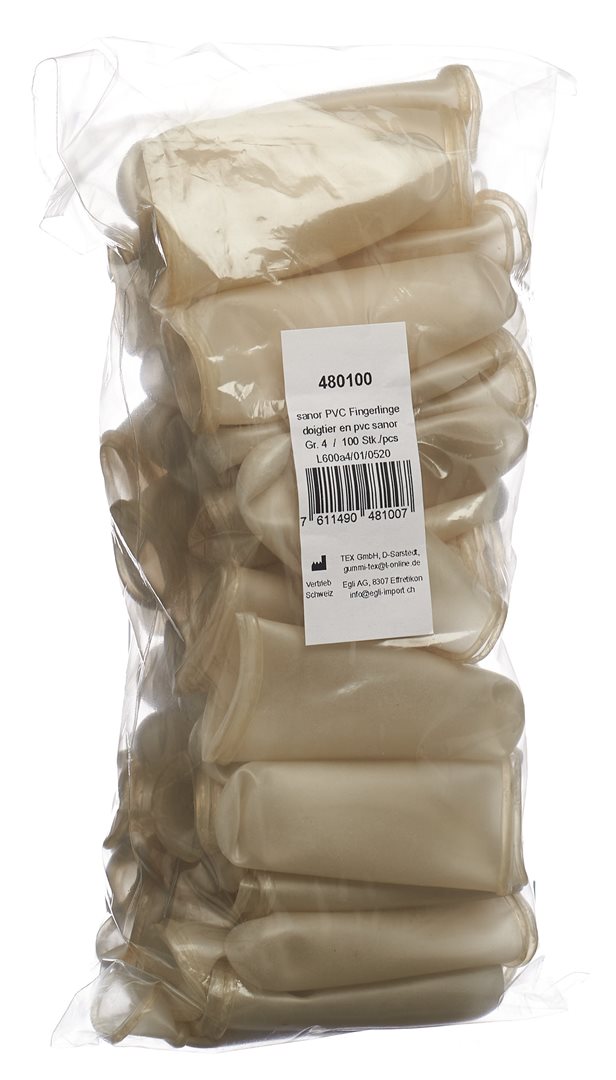 SANOR Doigtier PVC Taille 4 Bordé Boîte 100 Unités | Soin Blessure