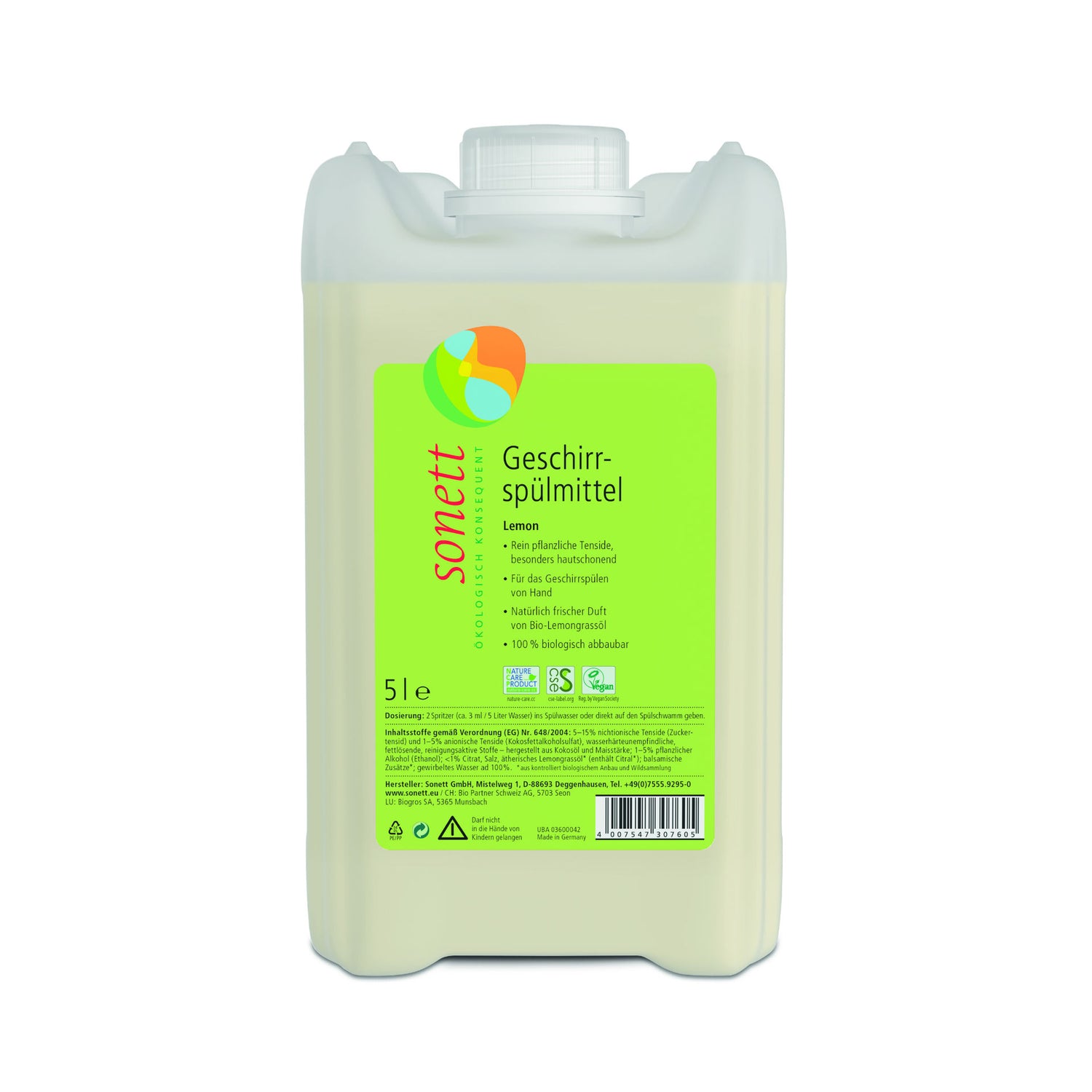 SONETT Liquide Vaisselle Citron Écologique 5 L