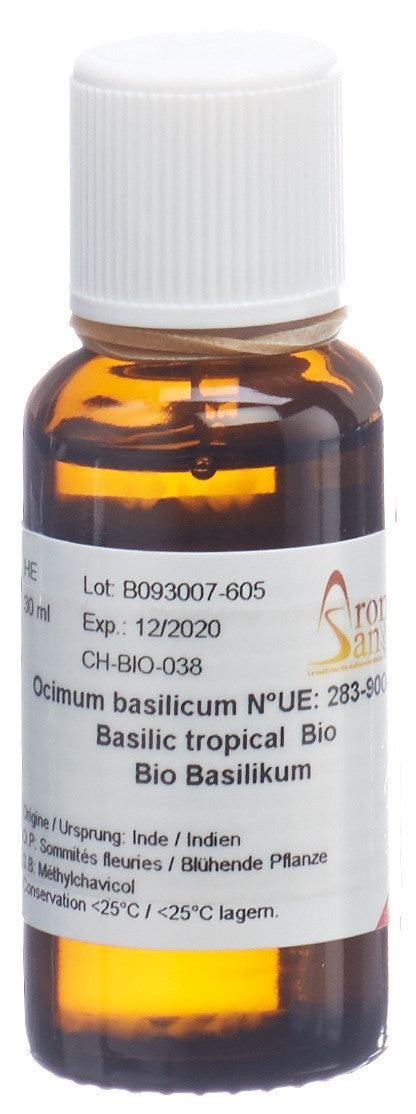 AROMASAN Huile Essentielle Basilic Tropical Bio 30 ml | Bien-être Respiratoire