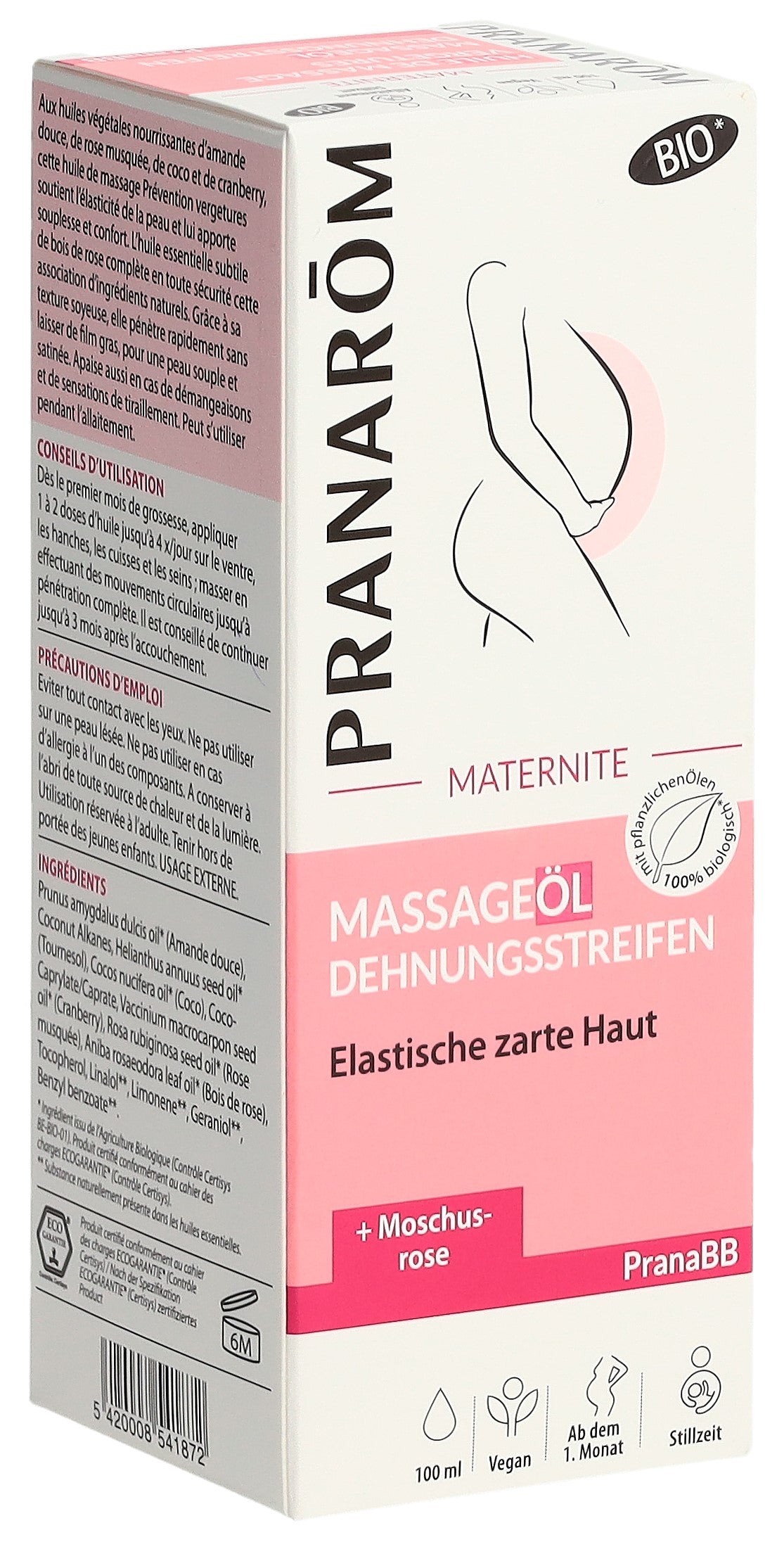 PRANAROM PranaBB Huile Massage Maternité Bio 100 ml