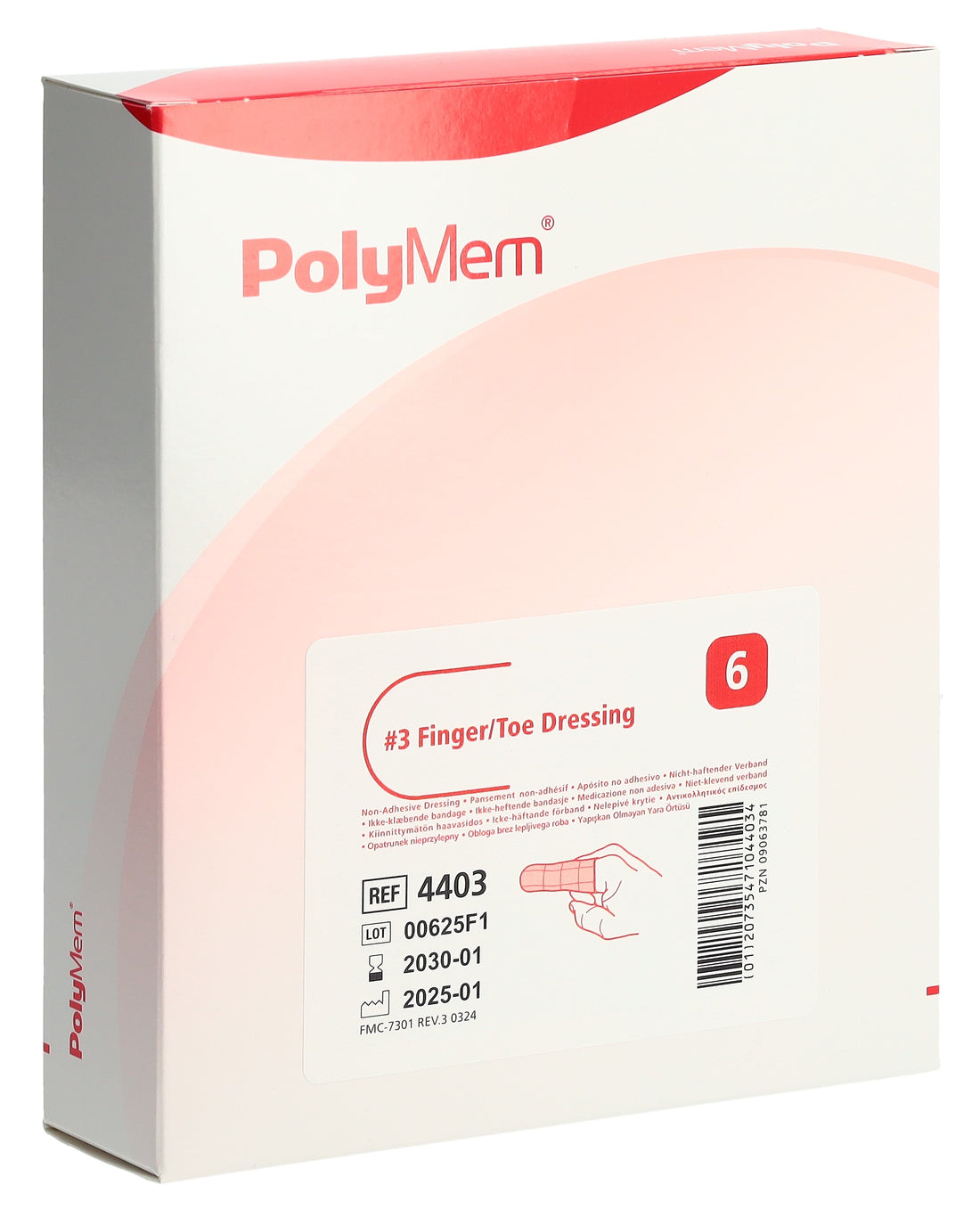 POLYMEM Pansement Doigt/Orteils L Boîte 6 Pièces | Soin Cicatrisation Rapide