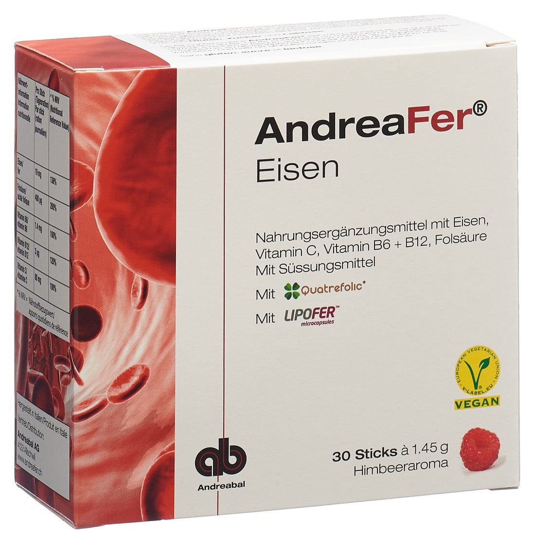 ANDREAFER Fer Sticks 30 pièces | Complément Alimentaire Énergie