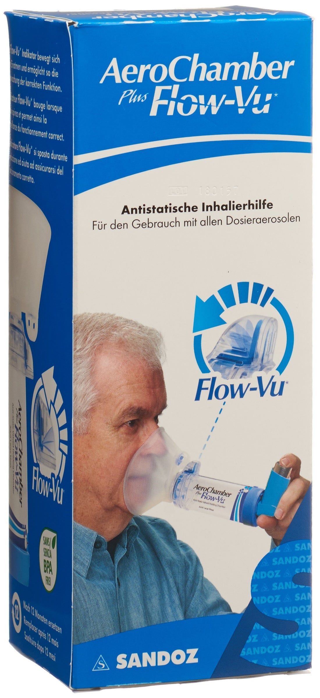 AEROCHAMBER PLUS Flow-Vu grand masque bleu