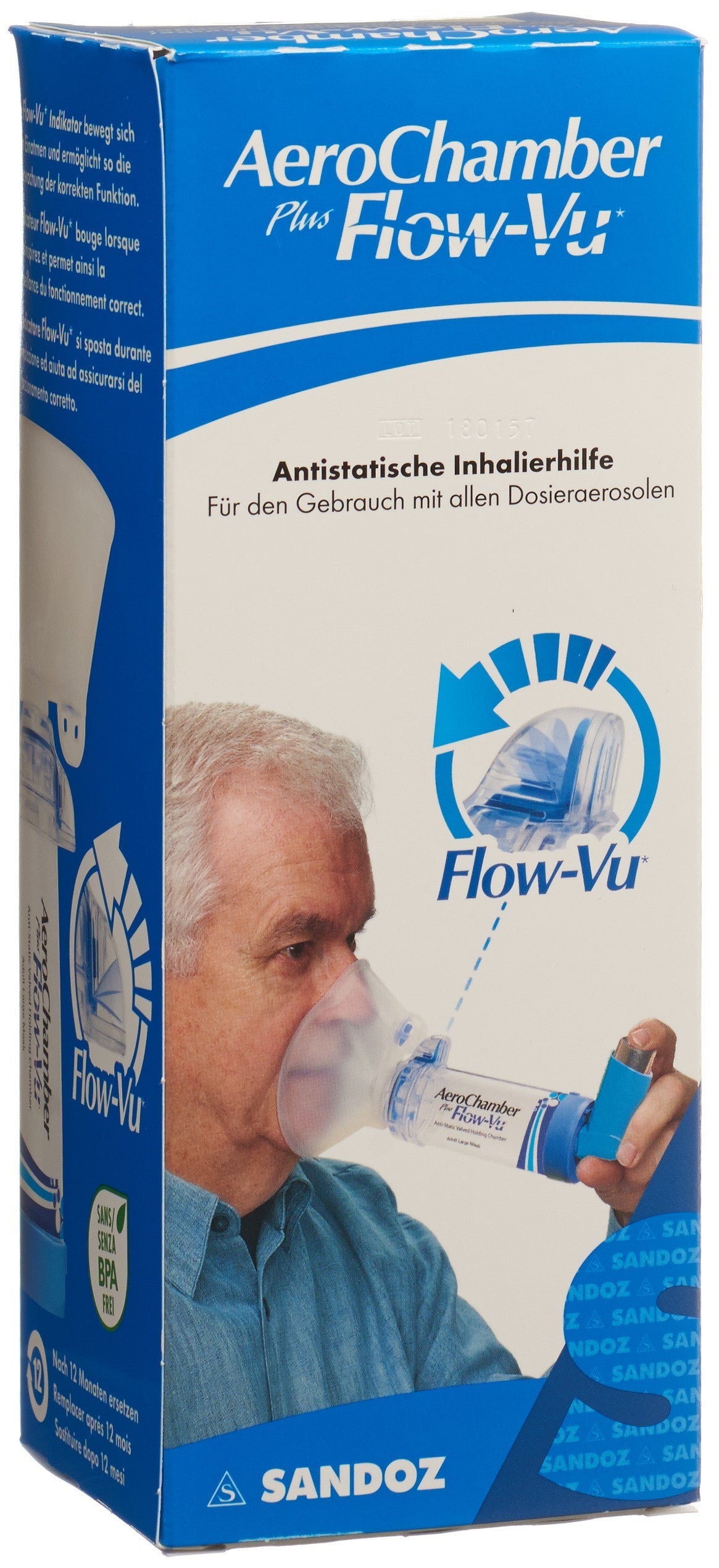 AEROCHAMBER PLUS Flow-Vu grand masque bleu
