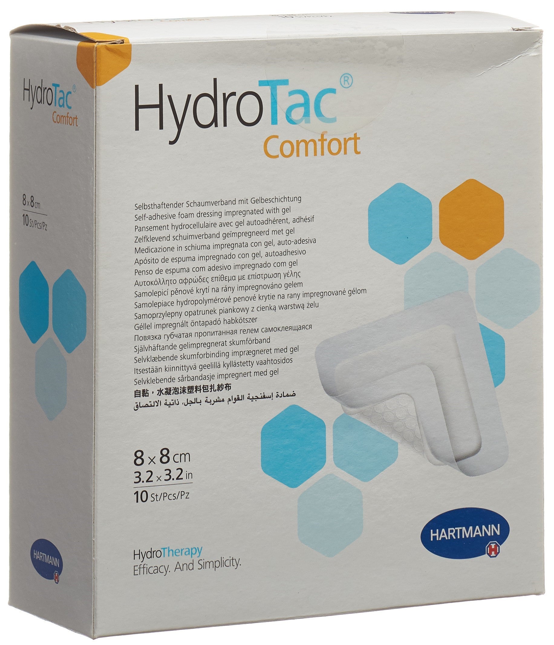 HYDROTAC Comfort Pansement Stérile 8 x 8 cm | Lot de 10