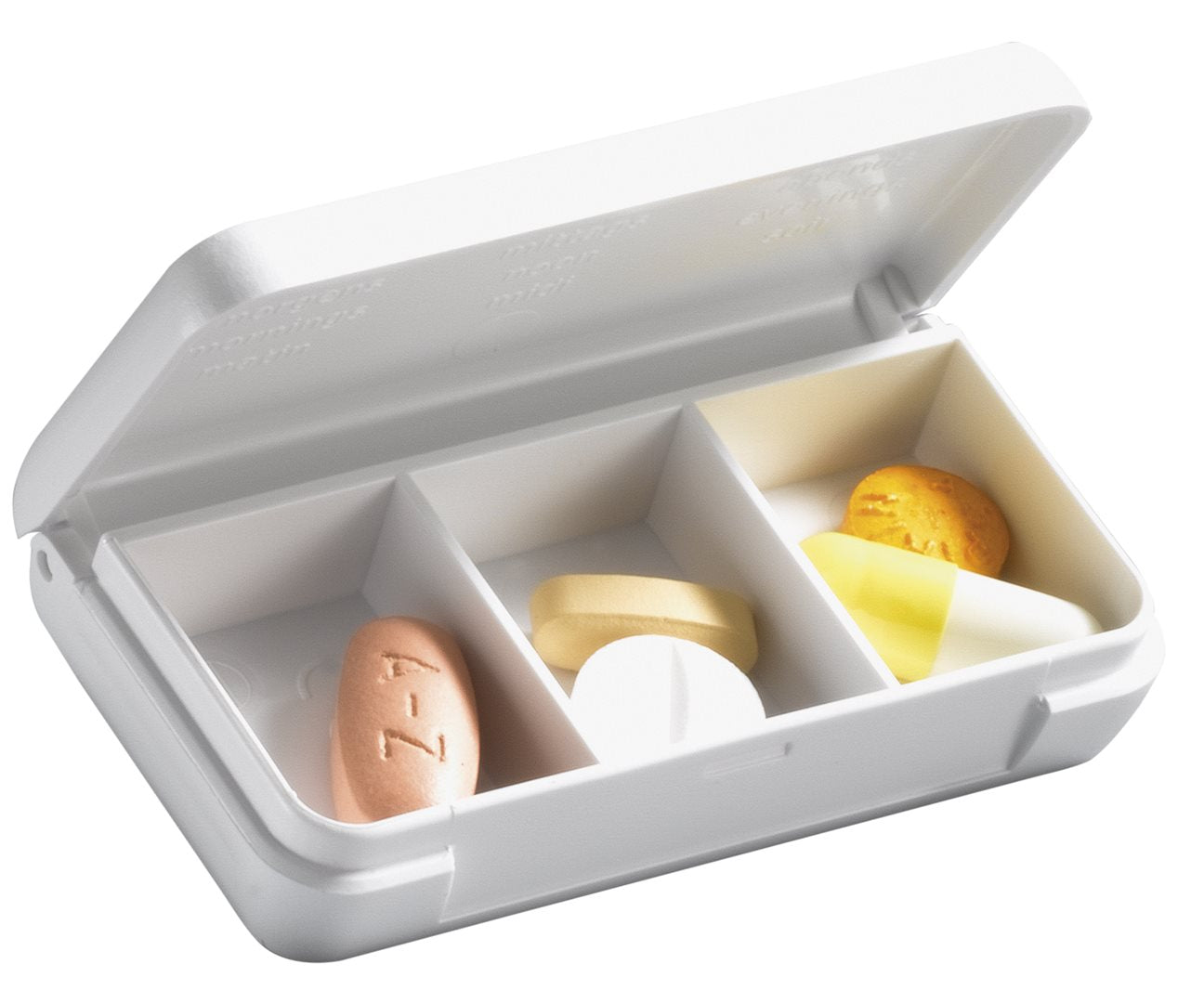 SUPAIR Pilulier Journalier Petit 3 Compartiments Blanc | Organisation Facile