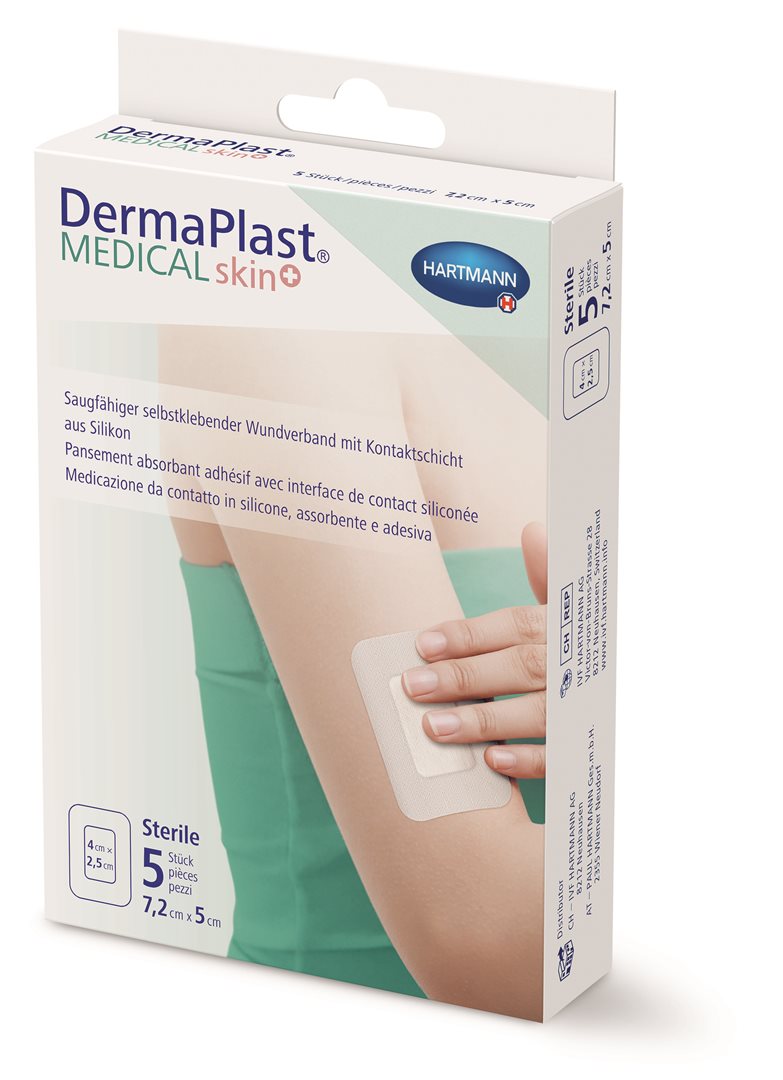 DERMAPLAST Medical Skin+ Pansement Adhésif Cicatrisant 7.2 x 5 cm 5 Pièces