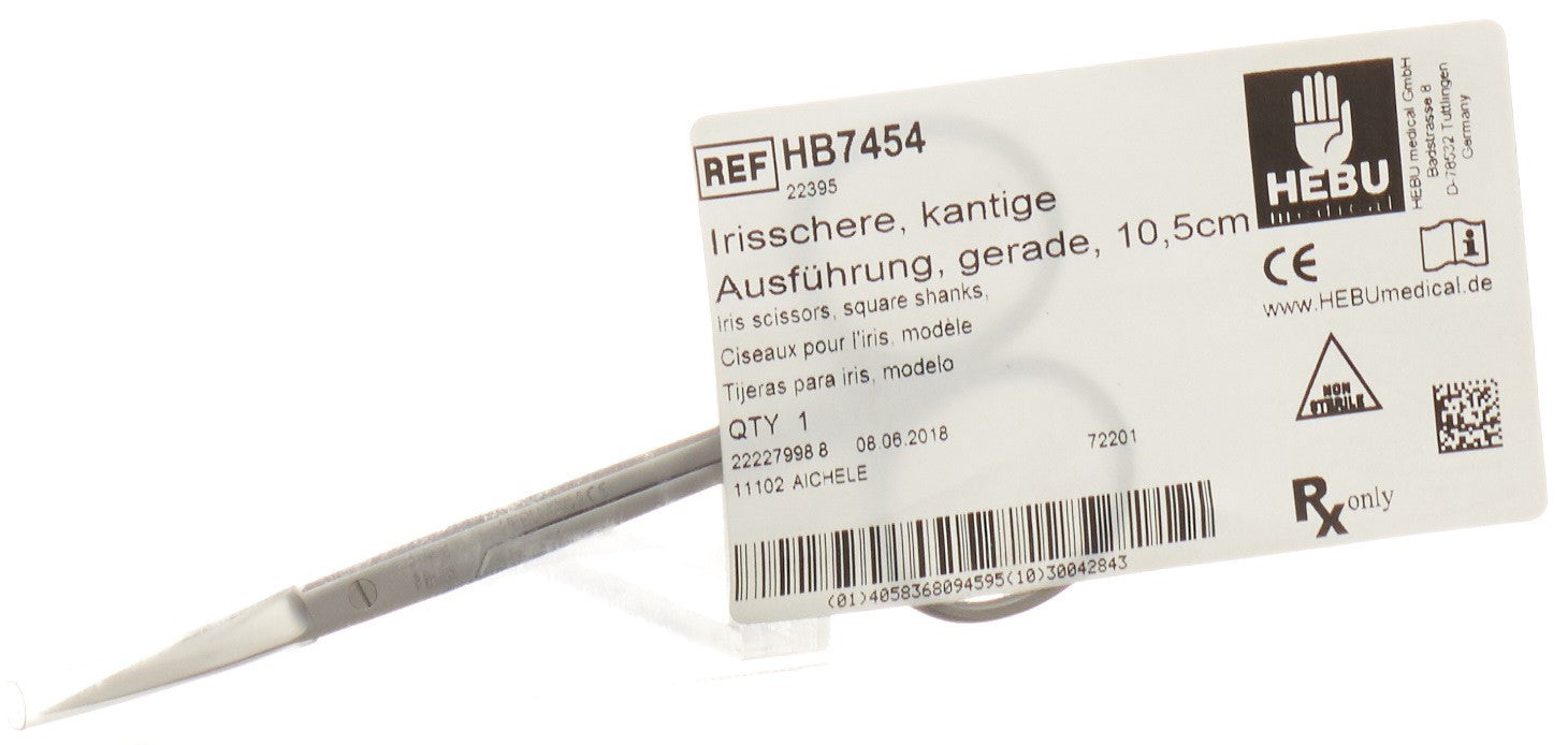 BUTSCH Ciseaux Iris 10.5cm Carré Droit - Chirurgie Ophtalmique | Instrument Médical