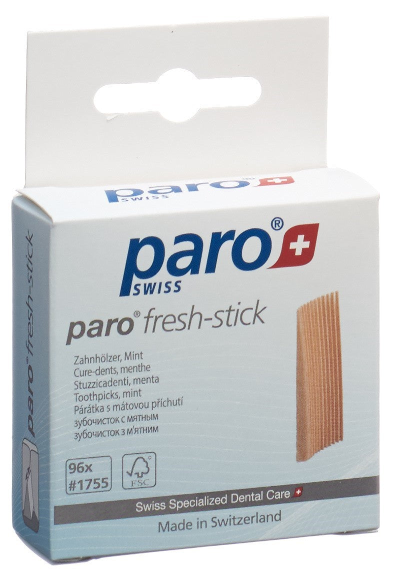 PARO Fresh Sticks Cure-dents Menthe Moyenne 96 Pièces | Fraîcheur Durable