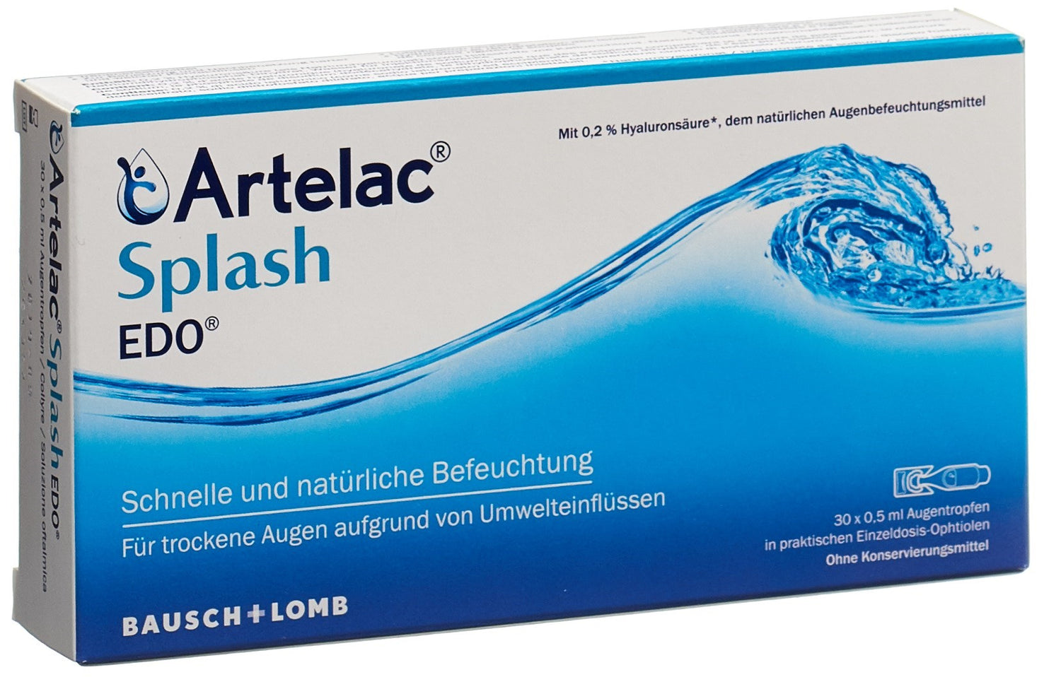 ARTELAC Splash EDO Gouttes Ophtalmiques Hydratation Intense | 30 Monodoses 0.5 ml