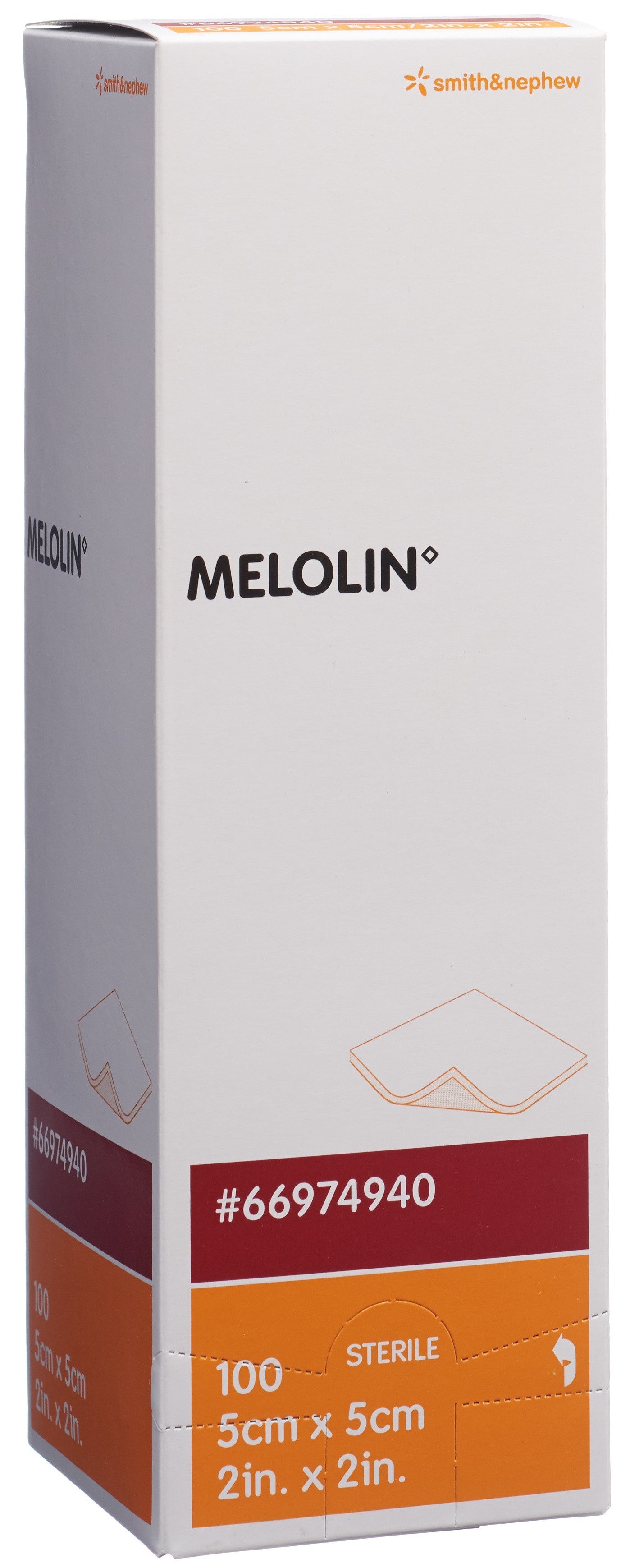 MELOLIN Compresses Absorbantes Stériles 5x5cm 100 Sachets