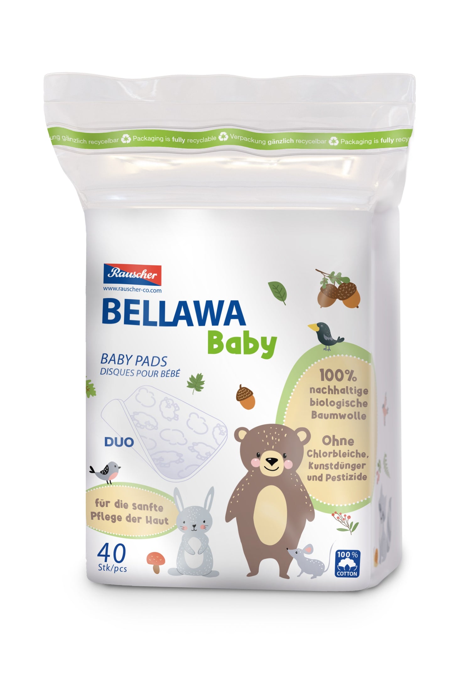 BELLAWA Baby Disques Coton Douceur Soin Visage | Lot 40 Pièces