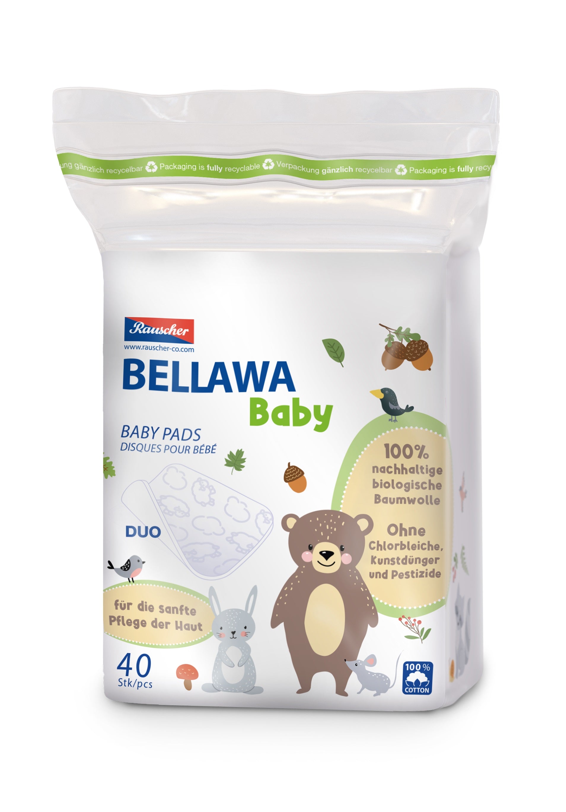 BELLAWA Baby Disques Coton Douceur Soin Visage | Lot 40 Pièces