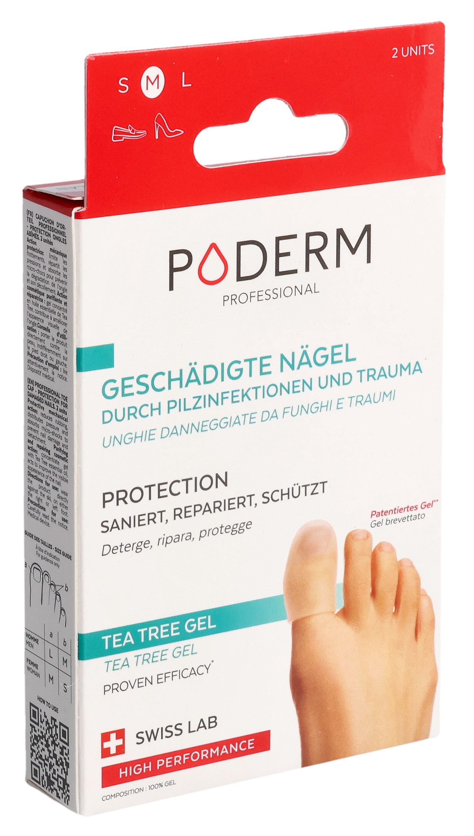 PODERM PROF Capuchon Orteils Protection Ongles Abîmés | 2 Pièces