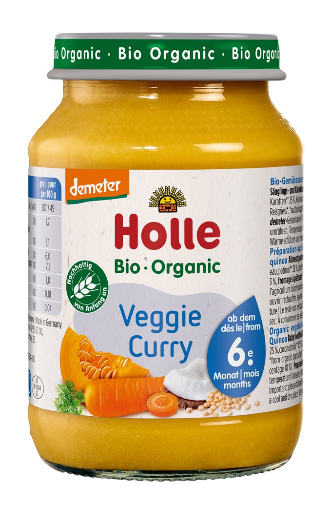 Holle Lait Végétal Curry Bio 190 g | Repas Bébé Sain